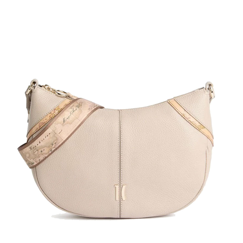 Borsa Donna Mezzaluna 1A Classe Alviero Martini linea Castle Leather in Pelle Taupe LD50