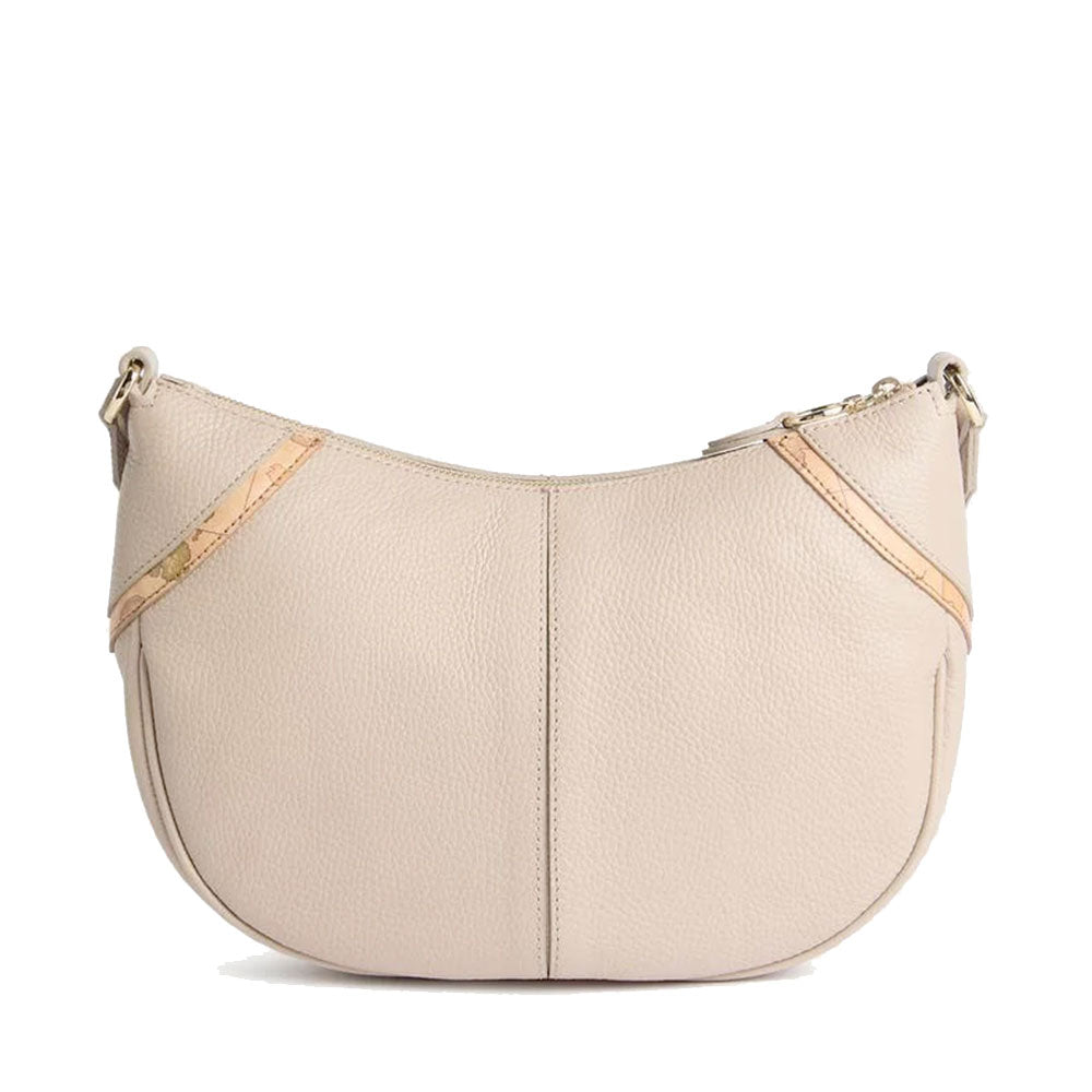 Borsa Donna Mezzaluna 1A Classe Alviero Martini linea Castle Leather in Pelle Taupe LD50