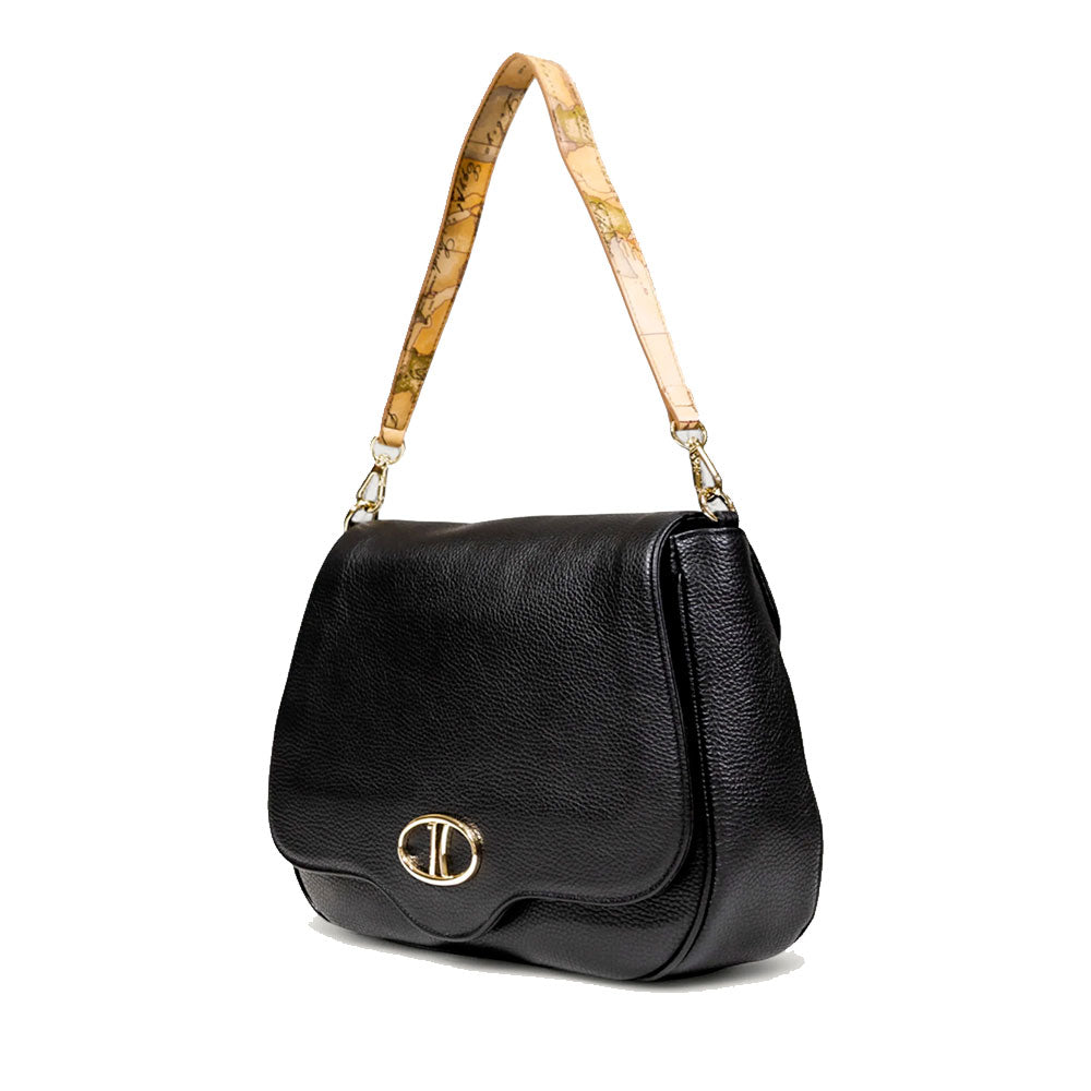 Borsa Donna a Tracolla Grande 1A Classe Alviero Martini linea Brave Messenger in Pelle Nera LD54