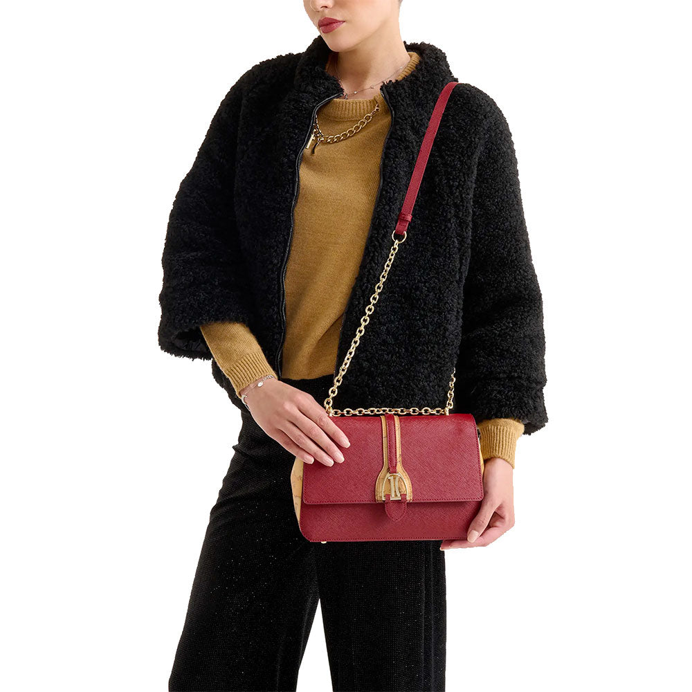 Borsa Donna a Spalla e Tracolla 1A Classe Alviero Martini linea Horsy Bag Rosso Acero LD57