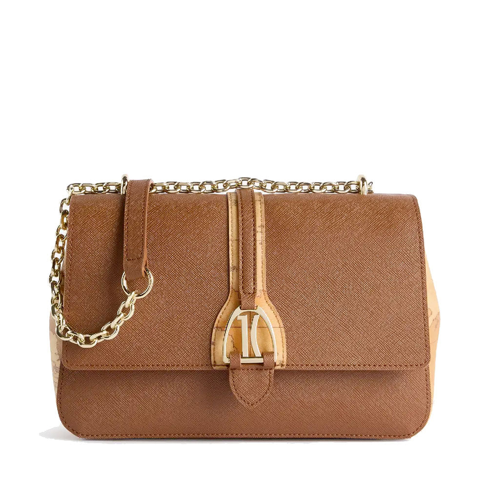 Borsa Donna a Spalla e Tracolla 1A Classe Alviero Martini linea Horsy Bag Castagna LD57