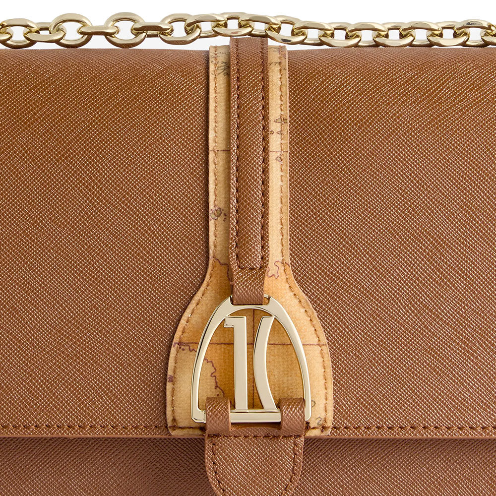 Borsa Donna a Spalla e Tracolla 1A Classe Alviero Martini linea Horsy Bag Castagna LD57