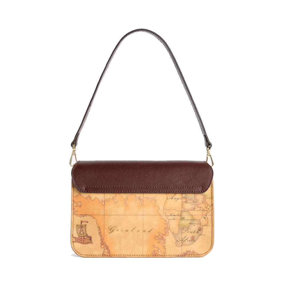 Borsa Donna a Tracolla 1A Classe Alviero Martini linea Chevalier Bag Geo Classic e Mogano LD58