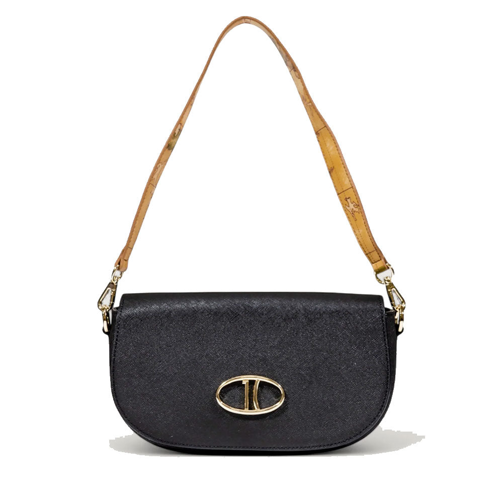 Alviero Martini 1A Classe Damen-Schultertasche, Lake Bag Linie, Schwarz LD59