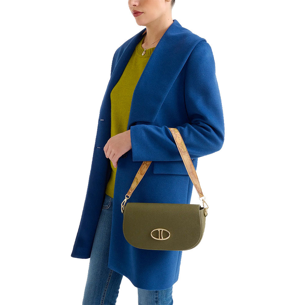 Borsa Donna a Spalla 1A Classe Alviero Martini linea Lake Bag Verde Muschio LD59