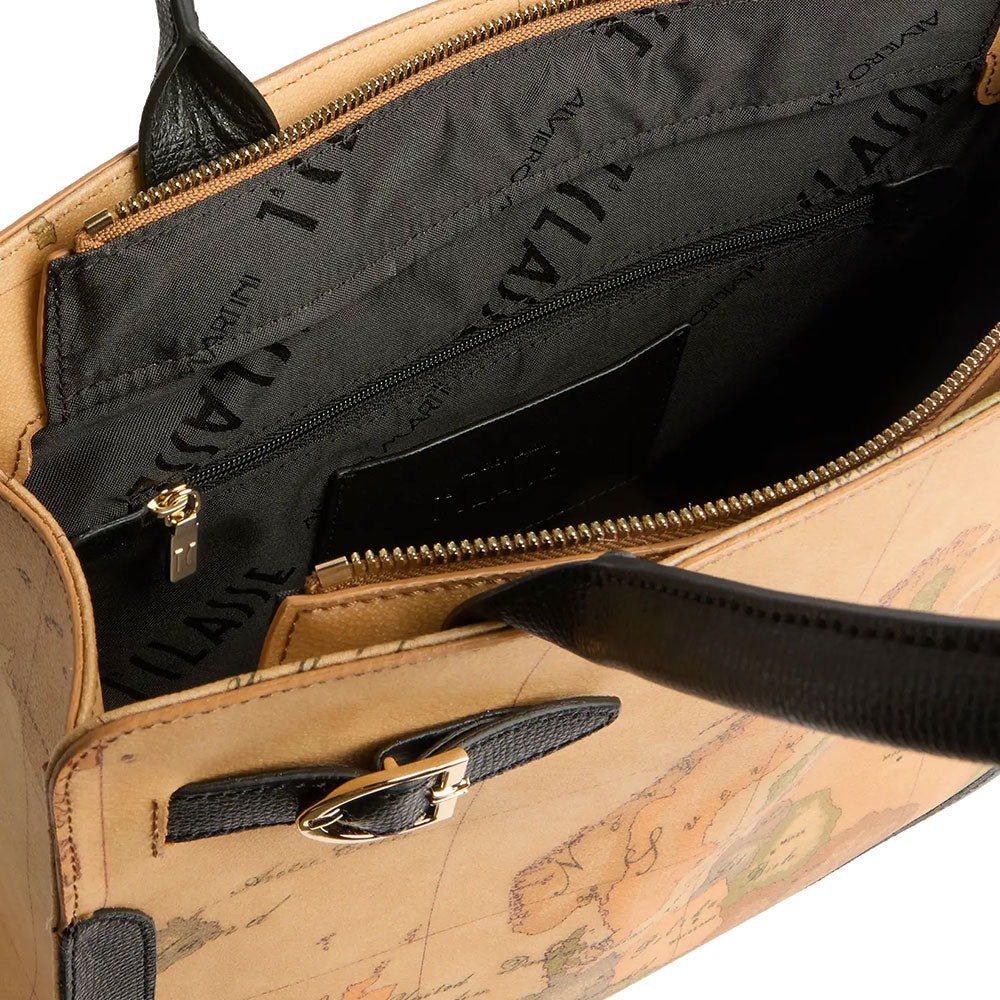 Shopping Bag 1A Classe Alviero Martini linea Valley Geo colore Geo Classic e Nero LD64