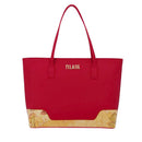 Alviero Martini 1A Classe Damen-Einkaufstasche, Frost Geo Line, aus dunkelrotem, gummiertem Stoff LD96