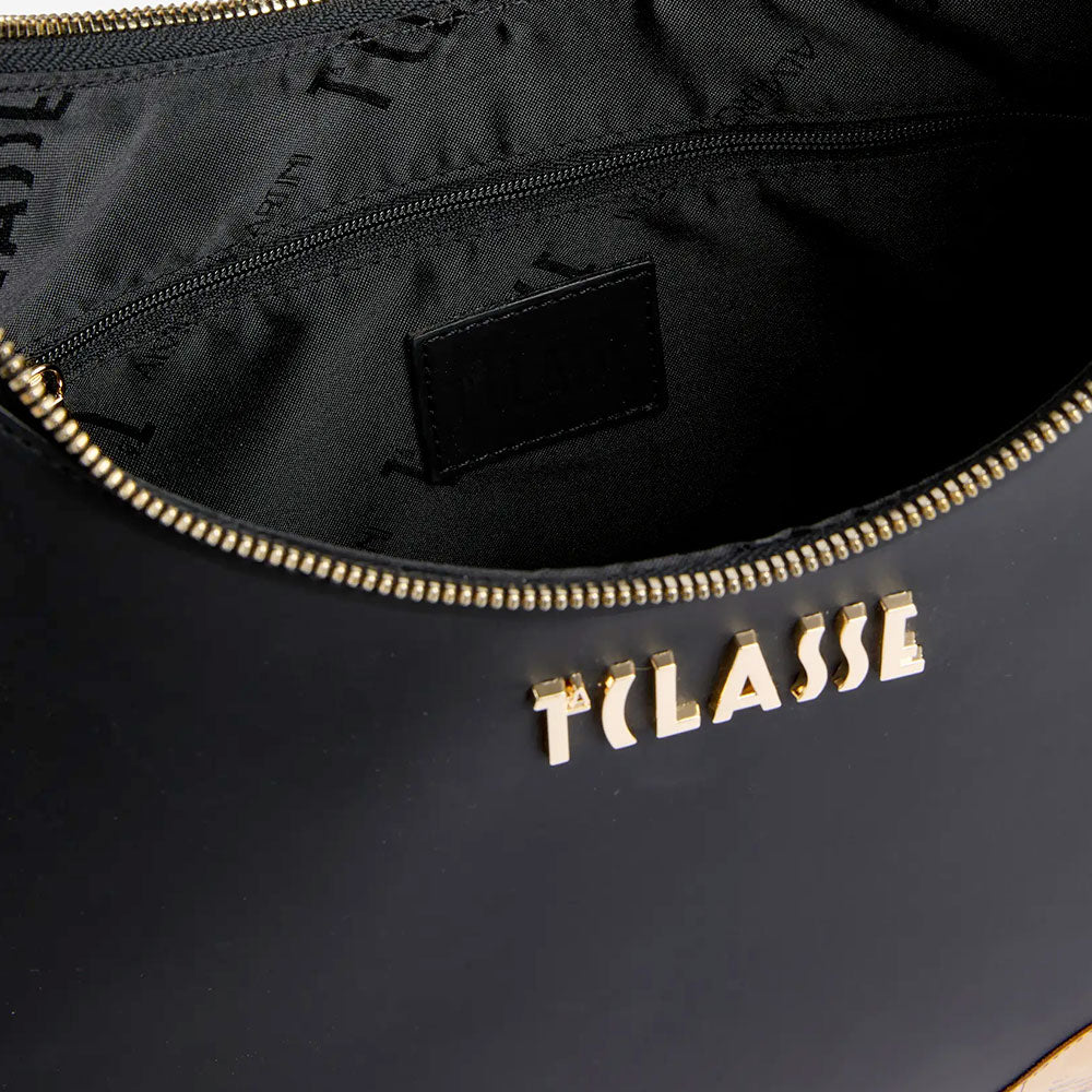 Hobo Bag Donna 1A Classe Alviero Martini linea Frost Geo in Tessuto Gommato Nero LD97