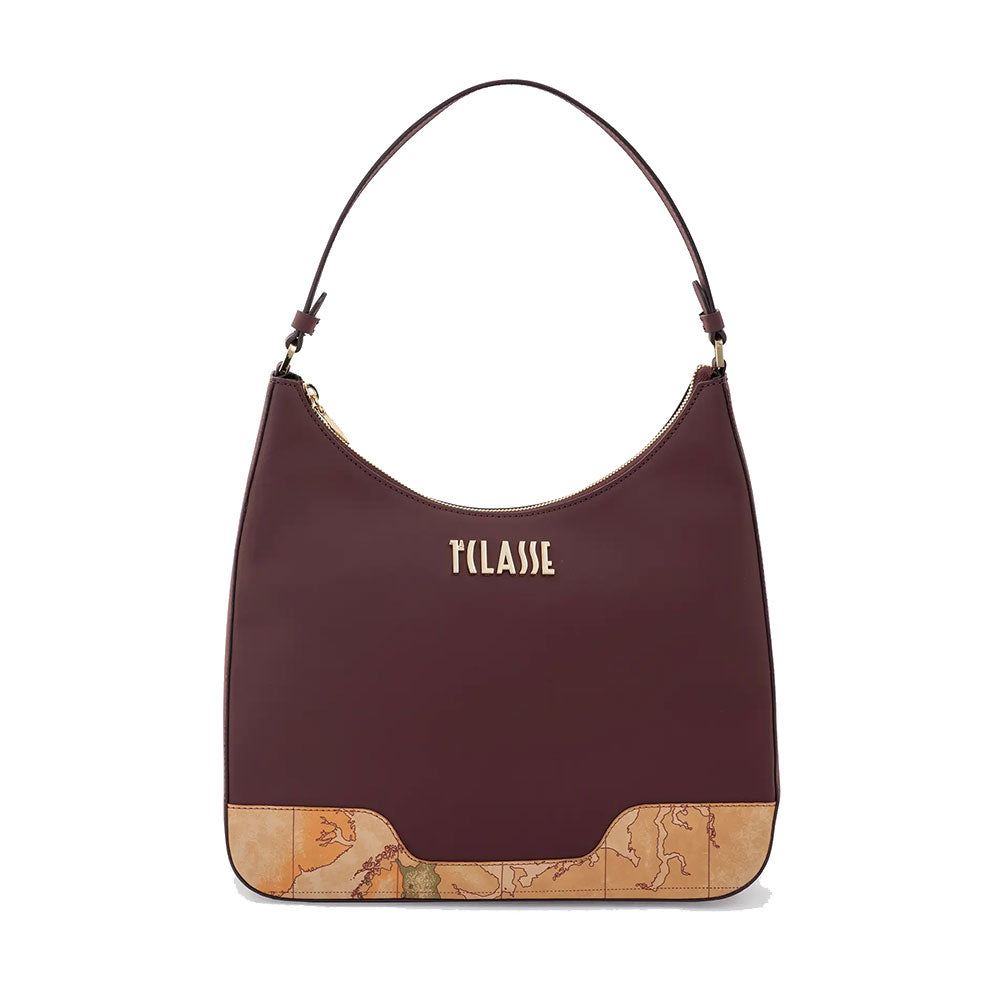Hobo Bag Donna 1A Classe Alviero Martini linea Frost Geo in Tessuto Gommato Bordeaux LD97