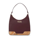 Hobo Bag Donna 1A Classe Alviero Martini linea Frost Geo in Tessuto Gommato Bordeaux LD97