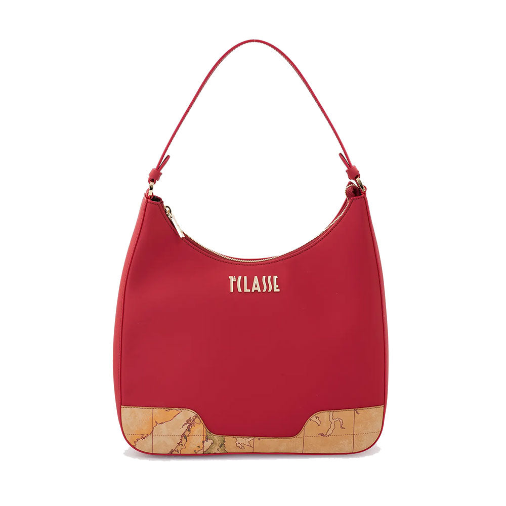 Hobo Bag Donna 1A Classe Alviero Martini linea Frost Geo in Tessuto Gommato Rosso Scuro LD97