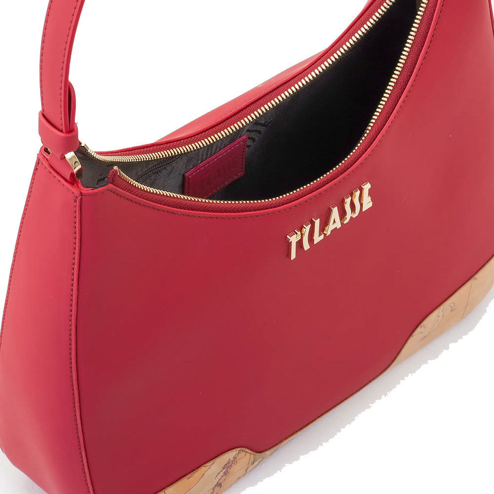 Hobo Bag Donna 1A Classe Alviero Martini linea Frost Geo in Tessuto Gommato Rosso Scuro LD97