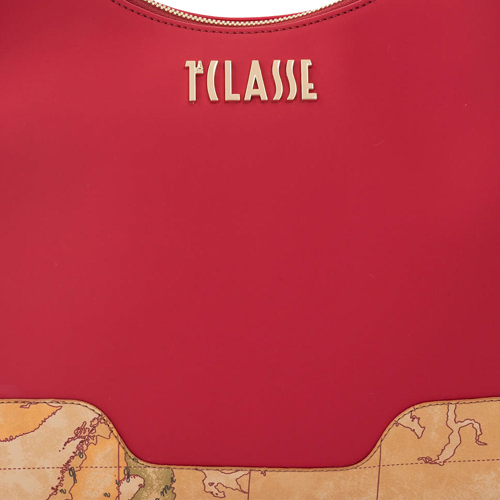 Hobo Bag Donna 1A Classe Alviero Martini linea Frost Geo in Tessuto Gommato Rosso Scuro LD97