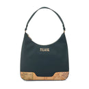 Hobo Bag Donna 1A Classe Alviero Martini linea Frost Geo in Tessuto Gommato Verde Scuro LD97