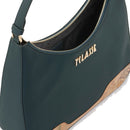 Hobo Bag Donna 1A Classe Alviero Martini linea Frost Geo in Tessuto Gommato Verde Scuro LD97