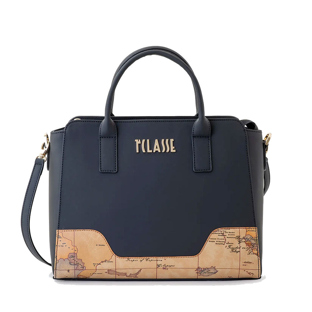 Borsa Donna a Mano 1A Classe Alviero Martini linea Frost Geo in Tessuto Gommato Nero LD98