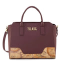 Borsa Donna a Mano 1A Classe Alviero Martini linea Frost Geo in Tessuto Gommato Bordeaux LD98