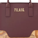 Borsa Donna a Mano 1A Classe Alviero Martini linea Frost Geo in Tessuto Gommato Bordeaux LD98