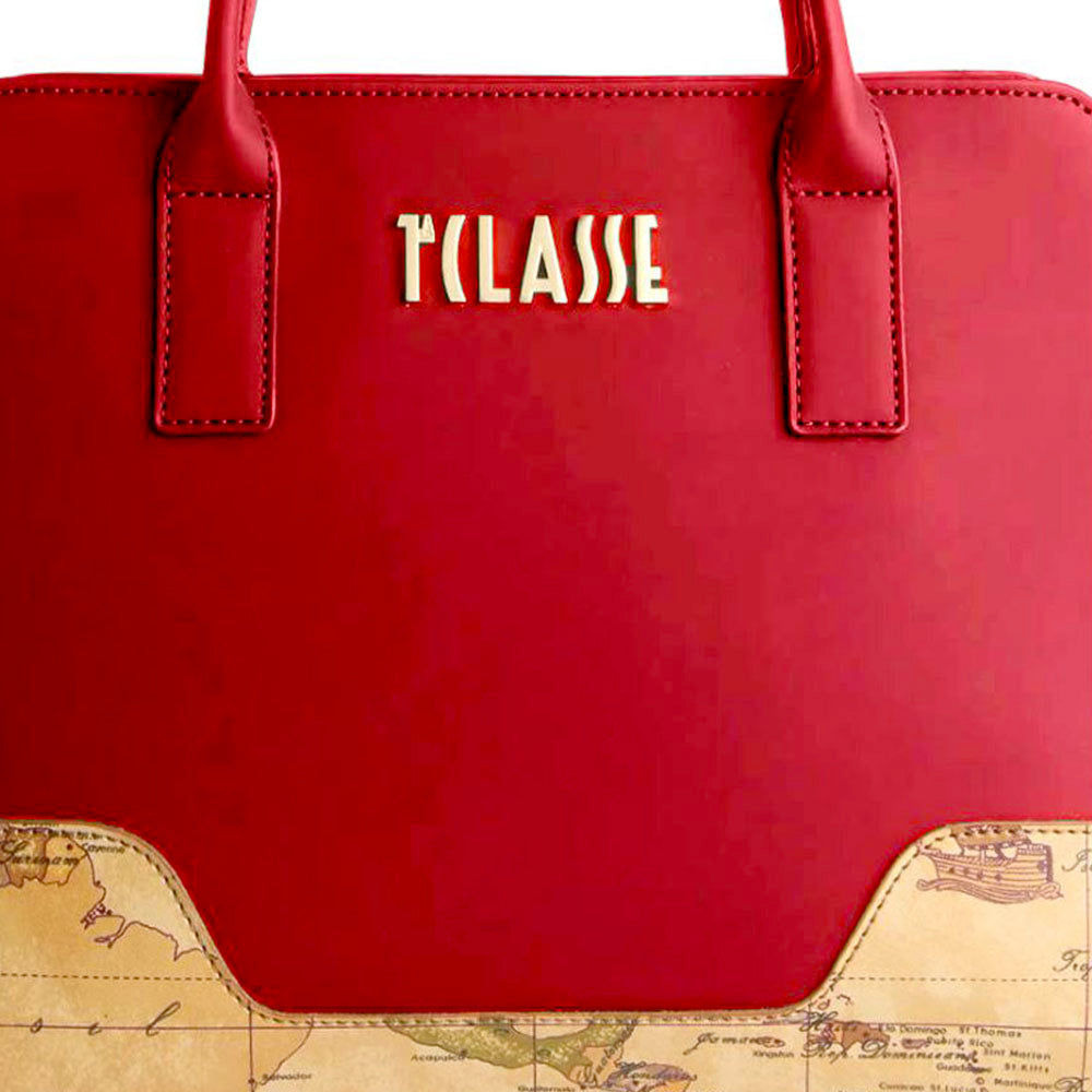 Borsa Donna a Mano 1A Classe Alviero Martini linea Frost Geo in Tessuto Gommato Rosso Scuro LD98