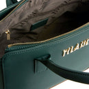 Alviero Martini 1A Classe Damenhandtasche, Frost Geo Linie, aus dunkelgrünem gummiertem Stoff LD98