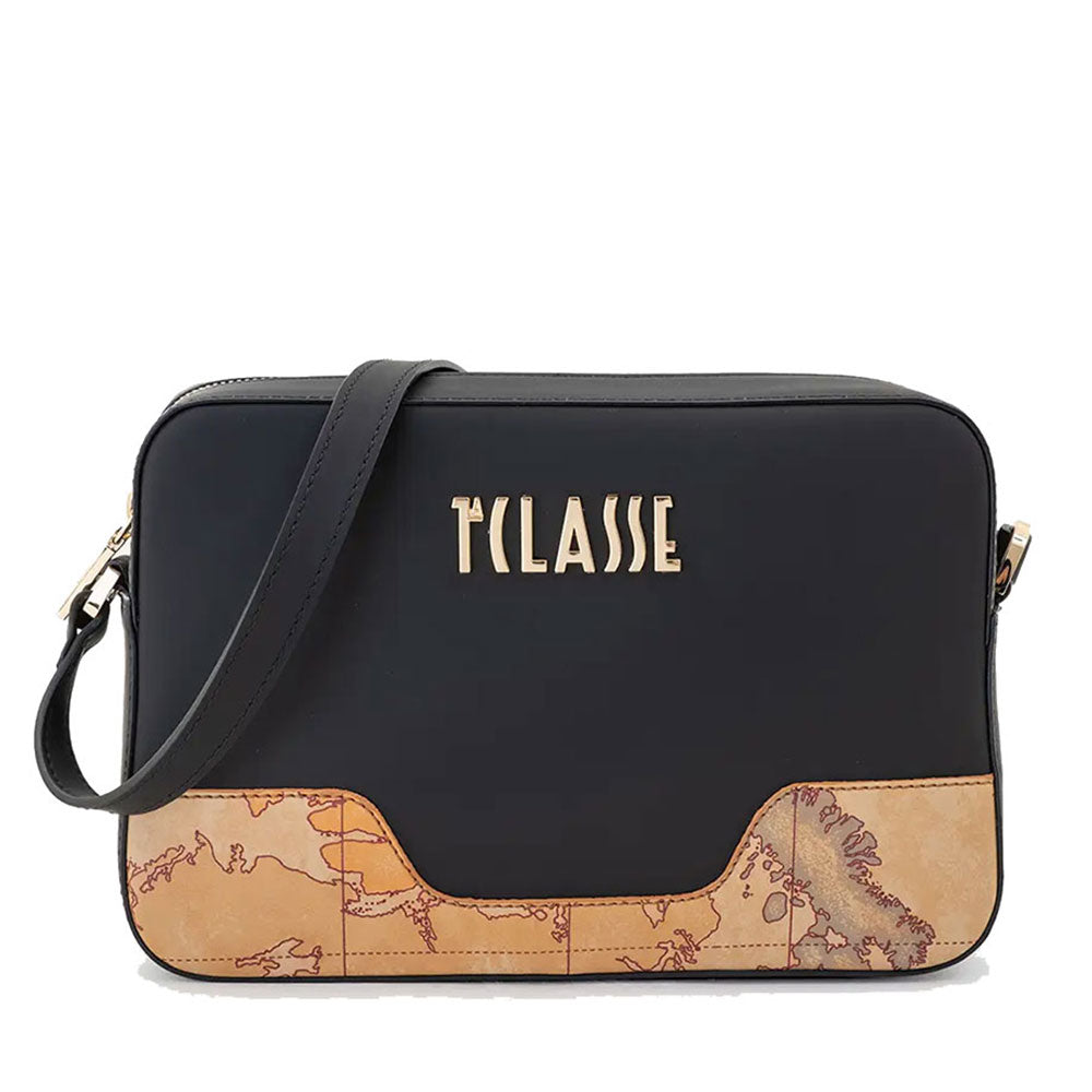 Borsa Donna a Tracolla 1A Classe Alviero Martini linea Frost Geo in Tessuto Gommato Nero LD99