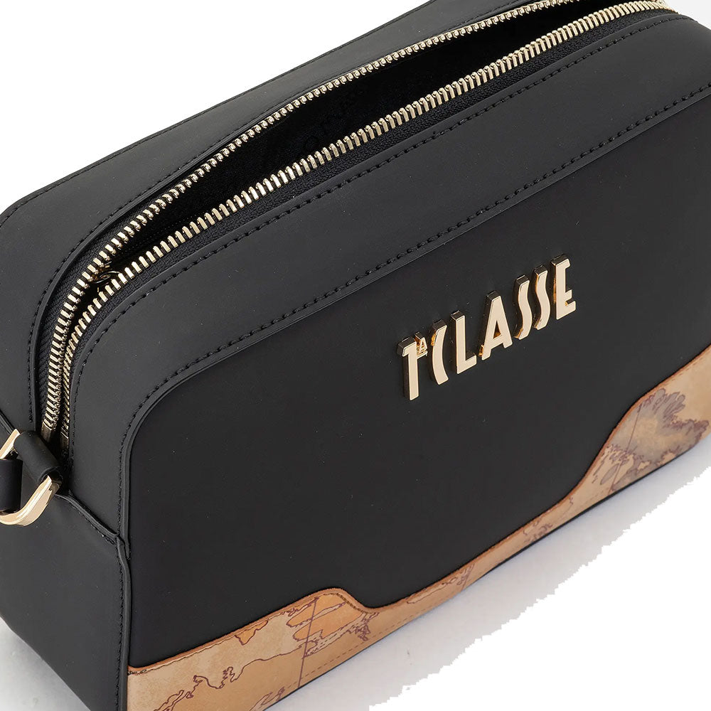 Borsa Donna a Tracolla 1A Classe Alviero Martini linea Frost Geo in Tessuto Gommato Nero LD99