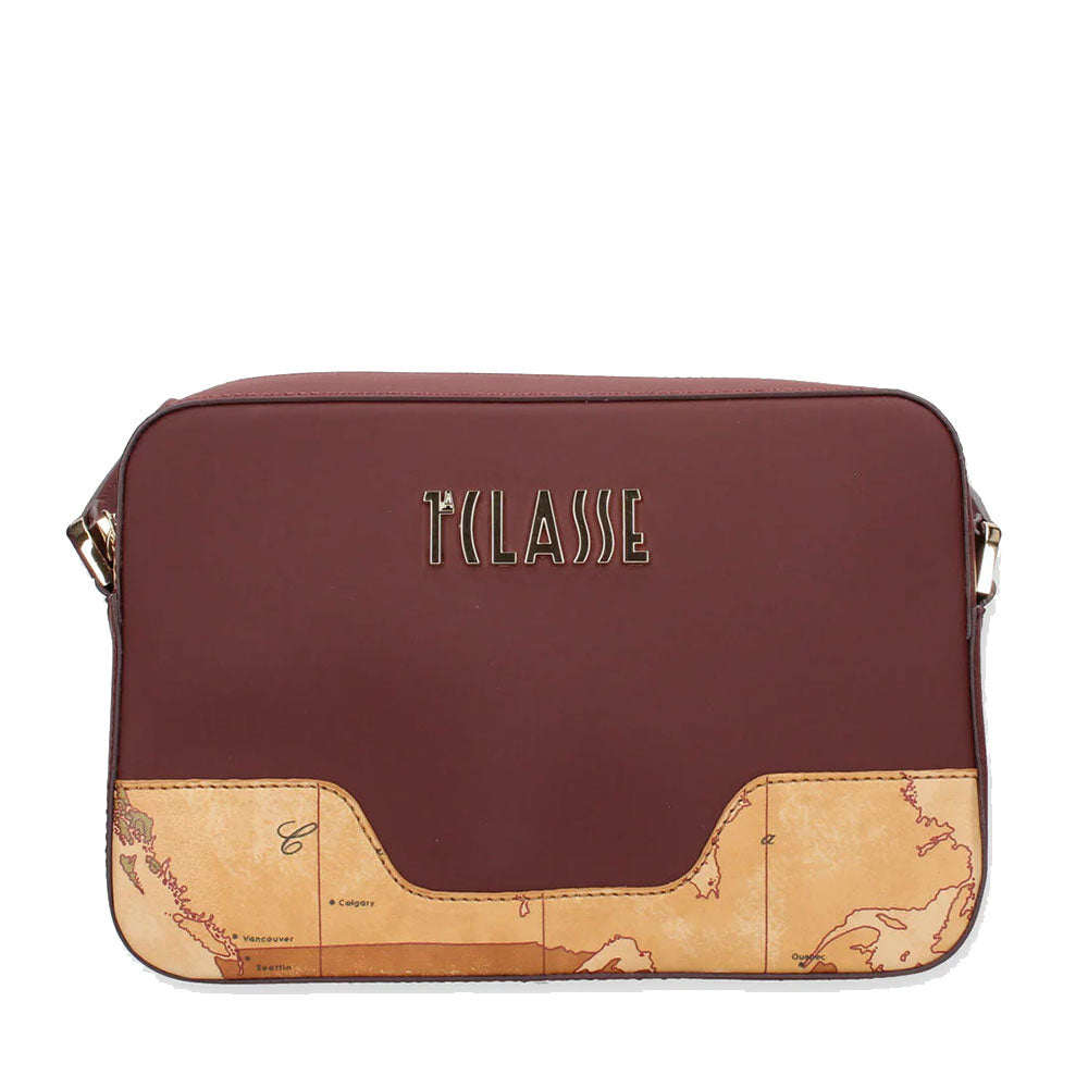 Borsa Donna a Tracolla 1A Classe Alviero Martini linea Frost Geo in Tessuto Gommato Bordeaux LD99