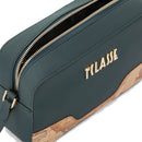 Borsa Donna a Tracolla 1A Classe Alviero Martini linea Frost Geo in Tessuto Gommato Verde Scuro LD99