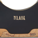 Borsa Donna Sottospalla 1A Classe Alviero Martini linea Frost Geo in Tessuto Gommato Nero LE01