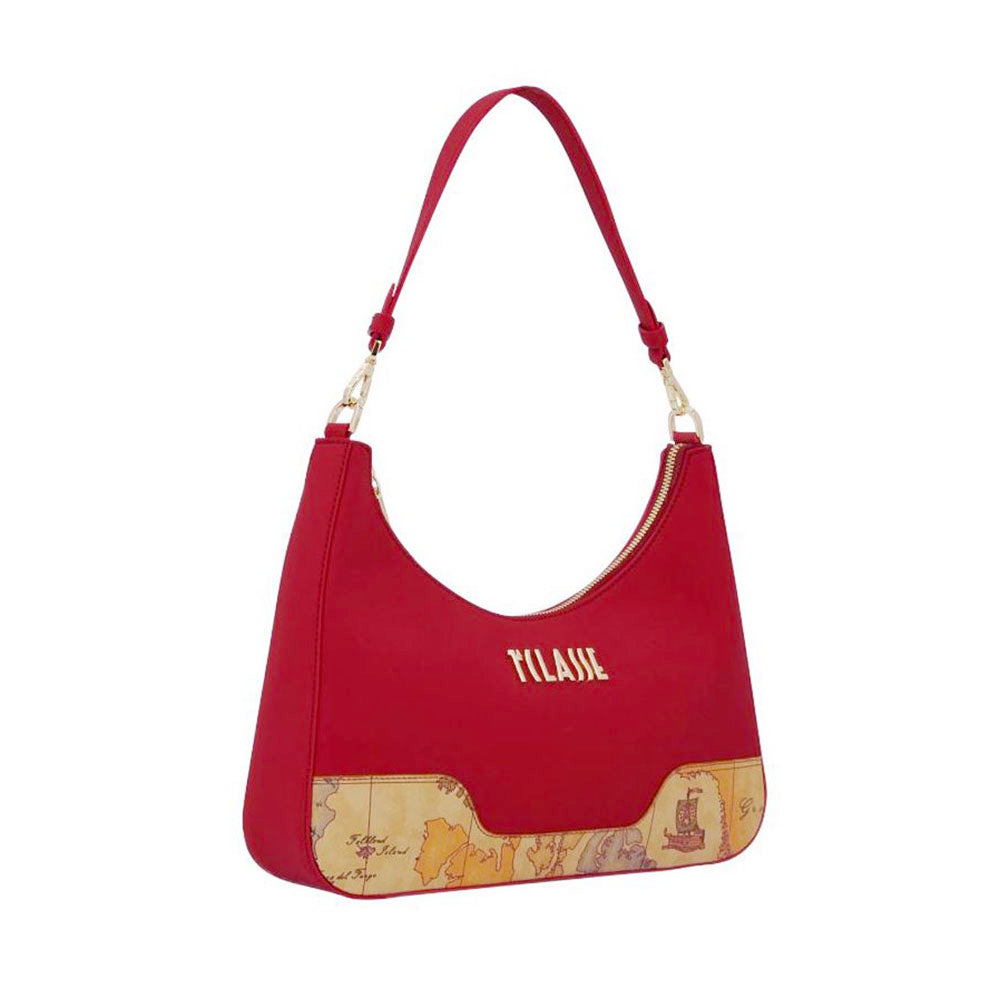 Borsa Donna Sottospalla 1A Classe Alviero Martini linea Frost Geo in Tessuto Gommato Rosso Scuro LE01