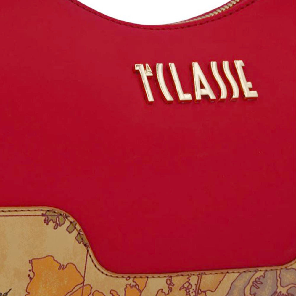 Borsa Donna Sottospalla 1A Classe Alviero Martini linea Frost Geo in Tessuto Gommato Rosso Scuro LE01