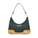 Borsa Donna Sottospalla 1A Classe Alviero Martini linea Frost Geo in Tessuto Gommato Verde Scuro LE01