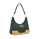 Borsa Donna Sottospalla 1A Classe Alviero Martini linea Frost Geo in Tessuto Gommato Verde Scuro LE01