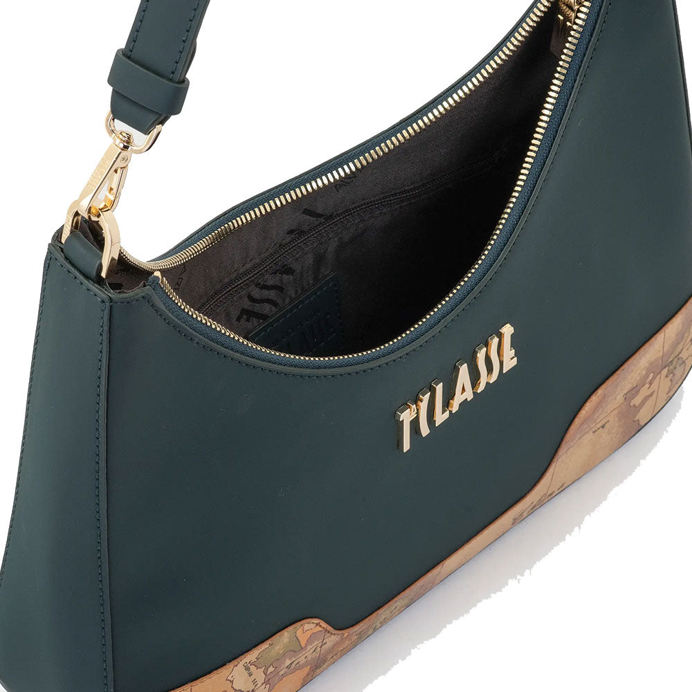 Borsa Donna Sottospalla 1A Classe Alviero Martini linea Frost Geo in Tessuto Gommato Verde Scuro LE01