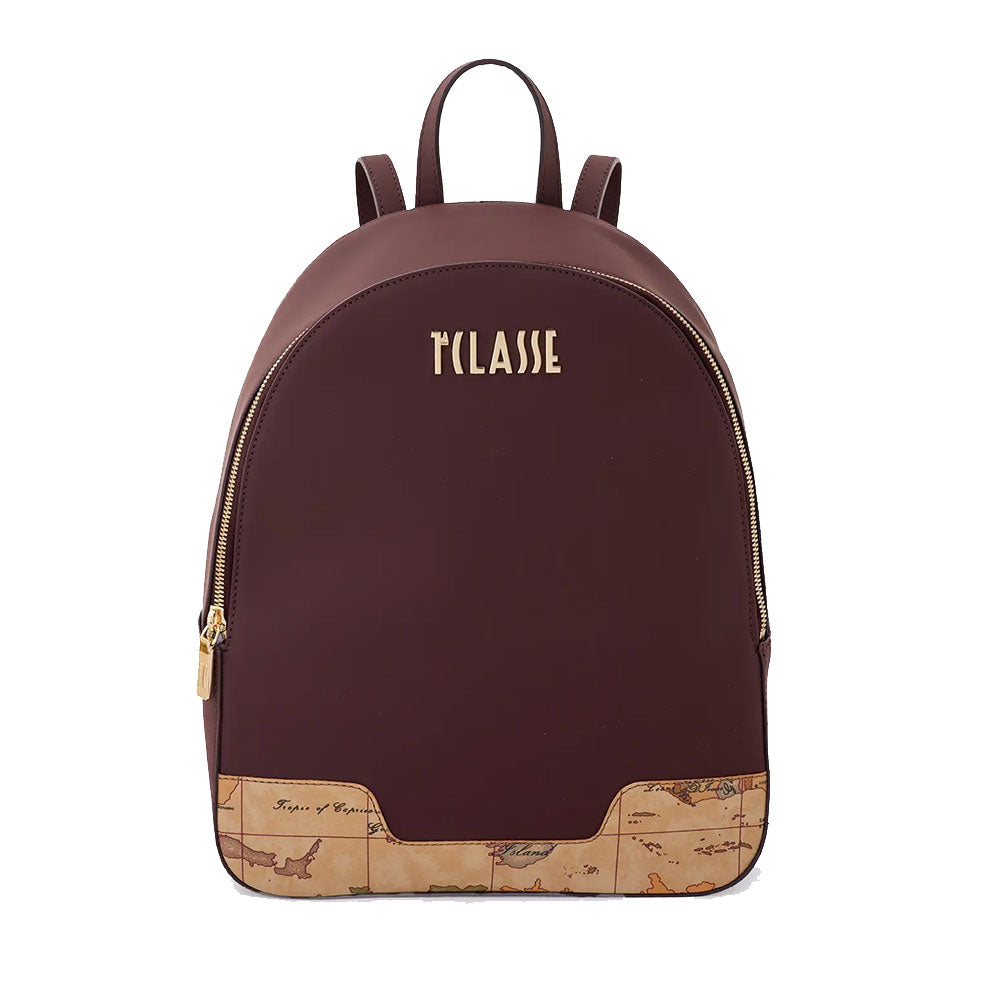 Zaino Donna 1A Classe Alviero Martini linea Frost Geo in Tessuto Gommato Bordeaux LE02