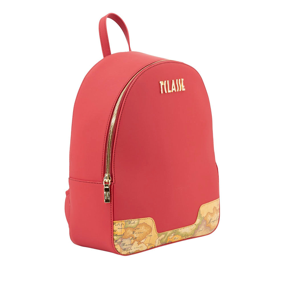Zaino Donna 1A Classe Alviero Martini linea Frost Geo in Tessuto Gommato Rosso Scuro LE02