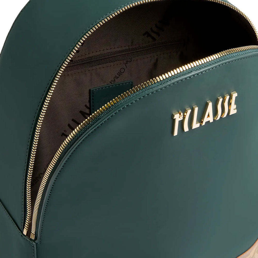 Zaino Donna 1A Classe Alviero Martini linea Frost Geo in Tessuto Gommato Verde Scuro LE02