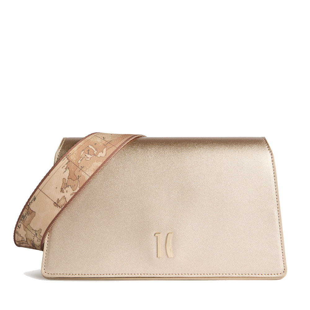 Borsa Donna a Tracolla con Patta 1A Classe Alviero Martini linea Winter Lux in Pelle Oro Chiaro LE04