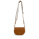Women's Round Crossbody Bag 1A Classe ALVIERO MARTINI Winter Lux in Chestnut Leather LE06