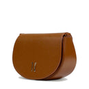 Women's Round Crossbody Bag 1A Classe ALVIERO MARTINI Winter Lux in Chestnut Leather LE06