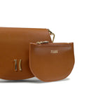 Women's Round Crossbody Bag 1A Classe ALVIERO MARTINI Winter Lux in Chestnut Leather LE06