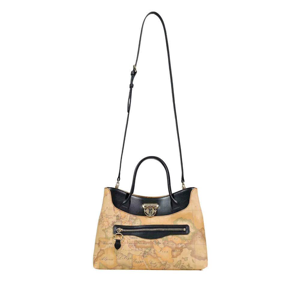 Borsa Donna a Mano 1A Classe Alviero Martini linea Geo Secret in Pelle Nera LE20