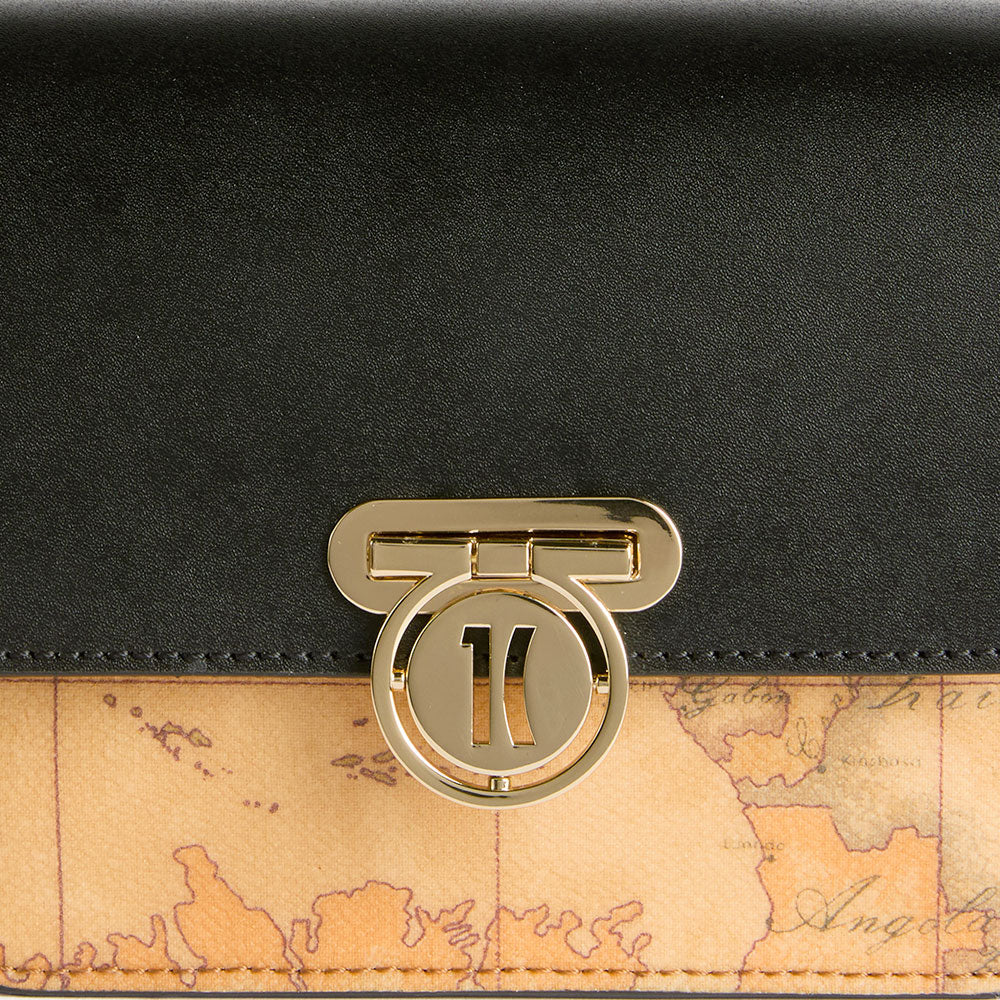 Borsa Donna a Tracolla 1A Classe Alviero Martini linea Geo Secret in Pelle Nera LE22