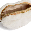 Alviero Martini 1A Classe Cozy Fur Heart-Shaped Shoulder Bag in Light Beige Eco Fur LE31