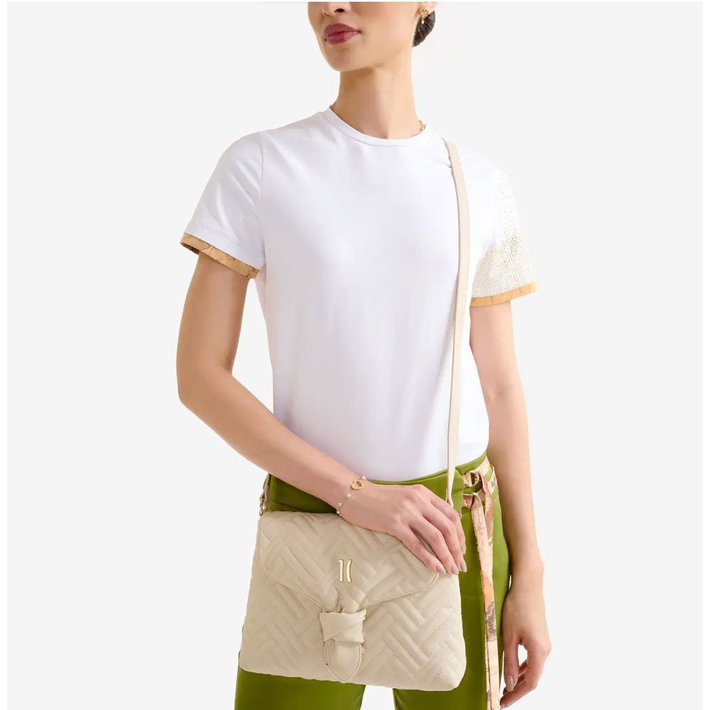 Borsa Donna a Tracolla 1A Classe Alviero Martini linea 1C Urban Glow Trapuntata Avorio LE39