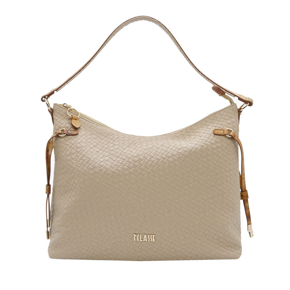 Borsa Donna Hobo 1A Classe Alviero Martini linea Golden Dune effetto Intrecciato Sabbia LE41
