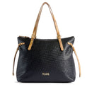 Shopping Bag Donna 1A Classe Alviero Martini linea Golden Dune effetto Intrecciato Nera LE42