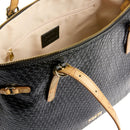 Shopping Bag Donna 1A Classe Alviero Martini linea Golden Dune effetto Intrecciato Nera LE42