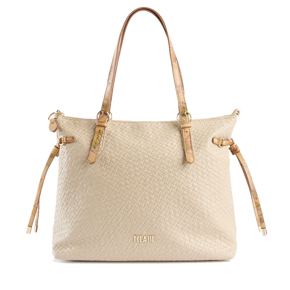 Shopping Bag Donna 1A Classe Alviero Martini linea Golden Dune effetto Intrecciato Sabbia LE42