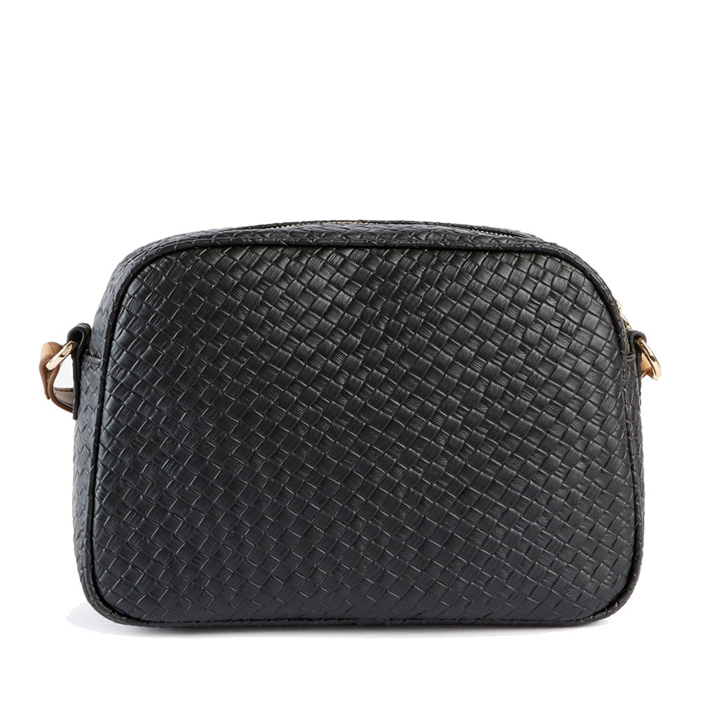 Borsa Donna a Tracolla 1A Classe Alviero Martini linea Golden Dune effetto Intrecciato Nera LE43